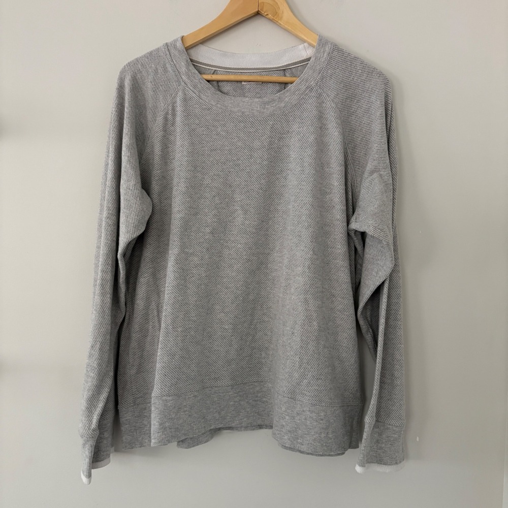 Faherty Mens XL Heather Gray Crew Neck‎ Long Sleeve Pullover Casual Sweatshirt